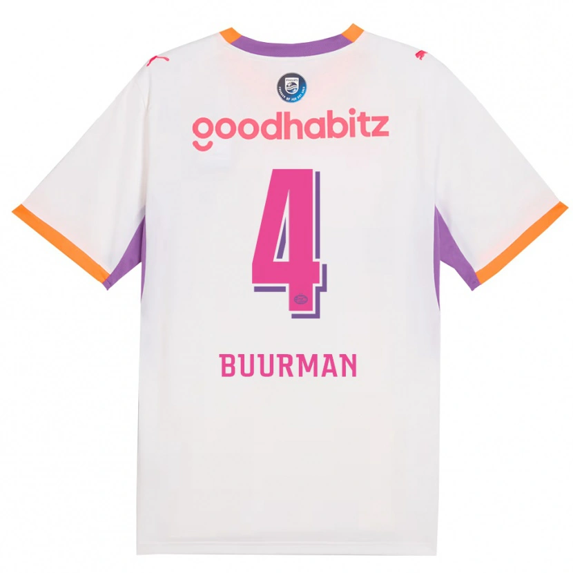 Danxen Damen Veerle Buurman #4 Weiß Violett Orange Auswärtstrikot Trikot 2026/27 T-Shirt Österreich