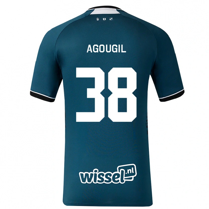 Danxen Damen Oualid Agougil #38 Dunkelschiefergrau Weiß Auswärtstrikot Trikot 2026/27 T-Shirt Österreich