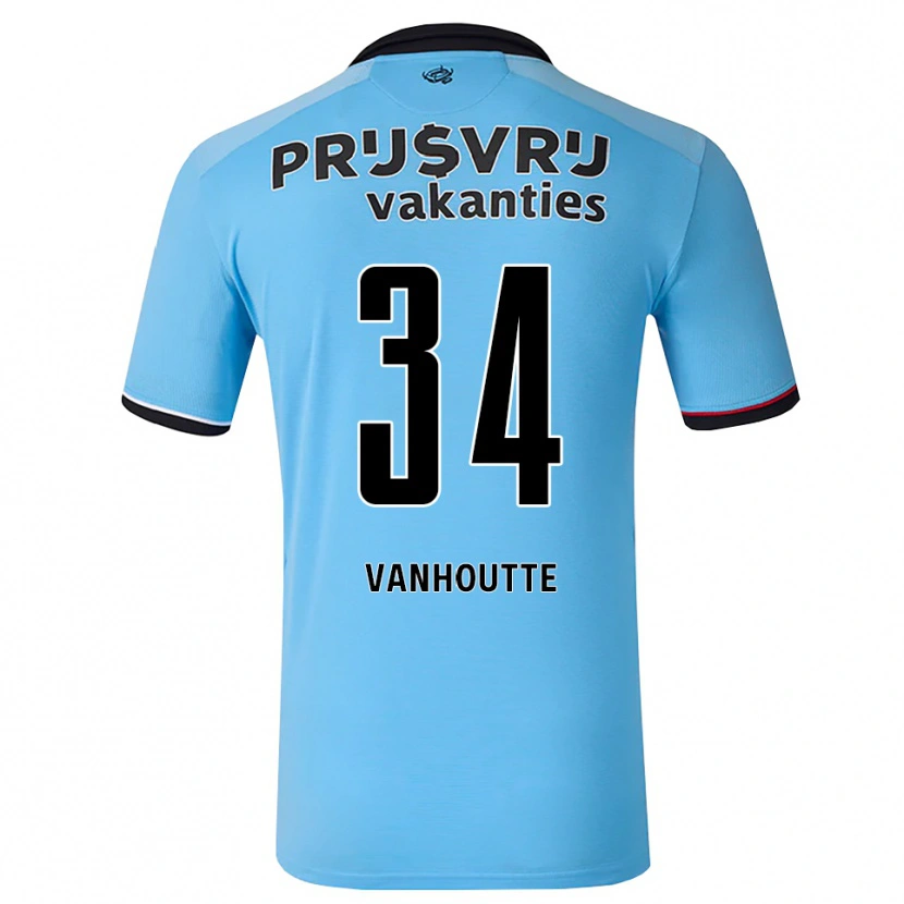 Danxen Damen Charles Vanhoutte #34 Tiefhimmelblau Schwarz Rot Auswärtstrikot Trikot 2026/27 T-Shirt Österreich