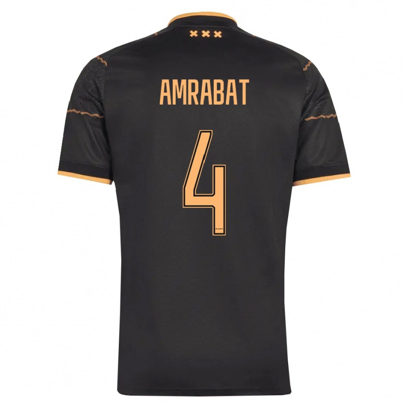 Danxen Damen Sofyan Amrabat #4 Schwarz Orange Auswärtstrikot Trikot 2026/27 T-Shirt Österreich