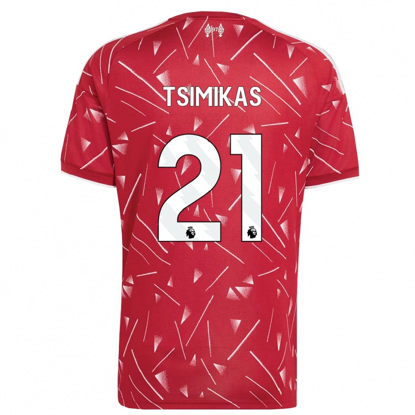 Danxen Kinder Konstantinos Tsimikas #21 Weiß Rot Heimtrikot Trikot 2026/27 T-Shirt Österreich