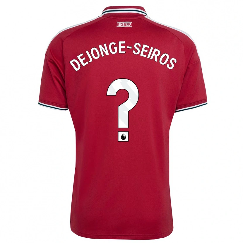 Danxen Kinder Edson Dejonge-Seiros #0 Rot Gelb Weiß Heimtrikot Trikot 2026/27 T-Shirt Österreich