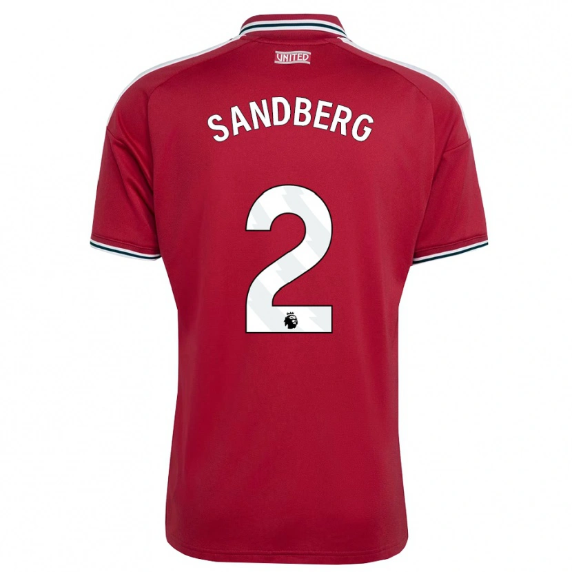 Danxen Kinder Anna Sandberg #2 Rot Gelb Weiß Heimtrikot Trikot 2026/27 T-Shirt Österreich