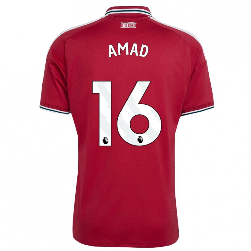 Danxen Kinder Amad Diallo #16 Rot Gelb Weiß Heimtrikot Trikot 2026/27 T-Shirt Österreich