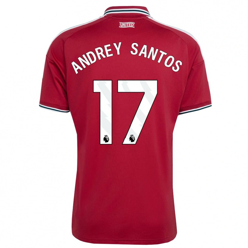 Danxen Kinder Andrey Santos #17 Rot Gelb Weiß Heimtrikot Trikot 2026/27 T-Shirt Österreich
