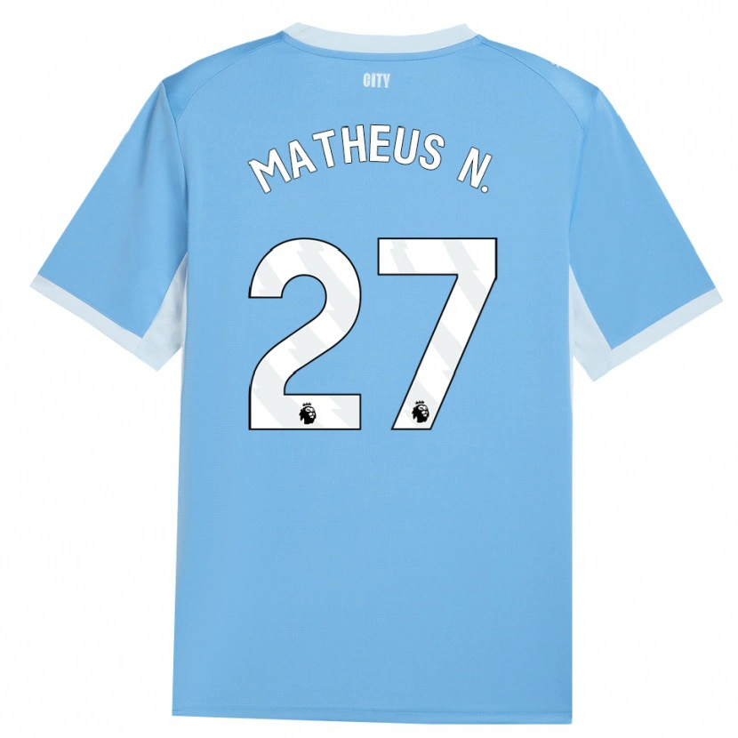 Danxen Kinder Matheus Nunes #27 Hellhimmelblau Weiß Heimtrikot Trikot 2026/27 T-Shirt Österreich