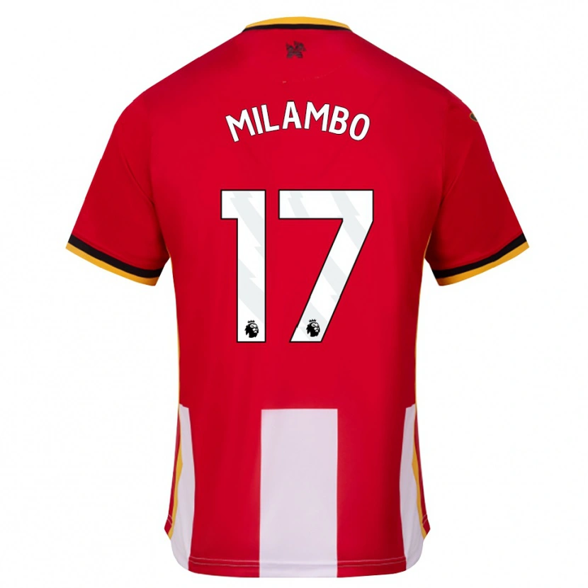 Danxen Kinder Antoni Milambo #17 Gelb Schwarz Rot Heimtrikot Trikot 2026/27 T-Shirt Österreich