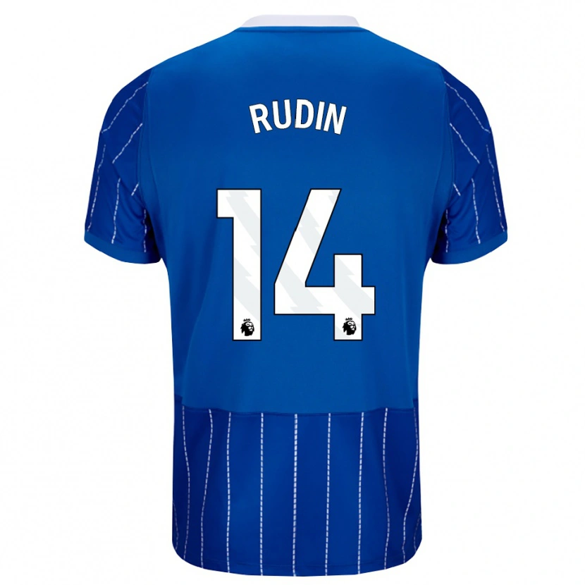 Danxen Kinder Daniel Rudin #14 Mittelblau Weiß Heimtrikot Trikot 2026/27 T-Shirt Österreich