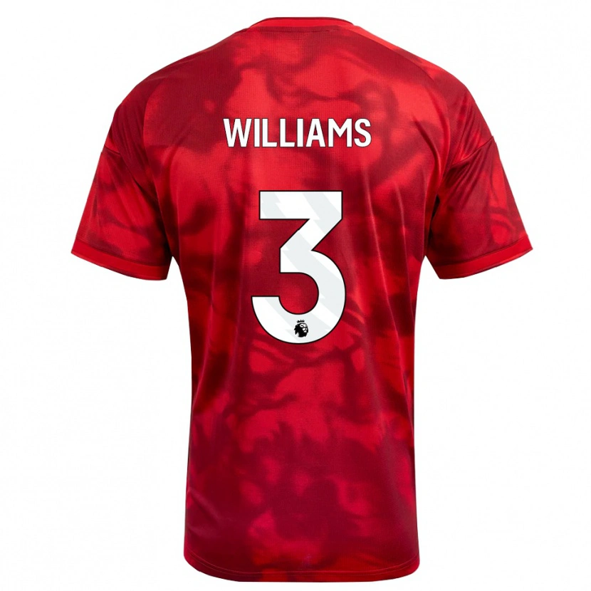 Danxen Kinder Neco Williams #3 Karmesin Weiß Heimtrikot Trikot 2026/27 T-Shirt Österreich