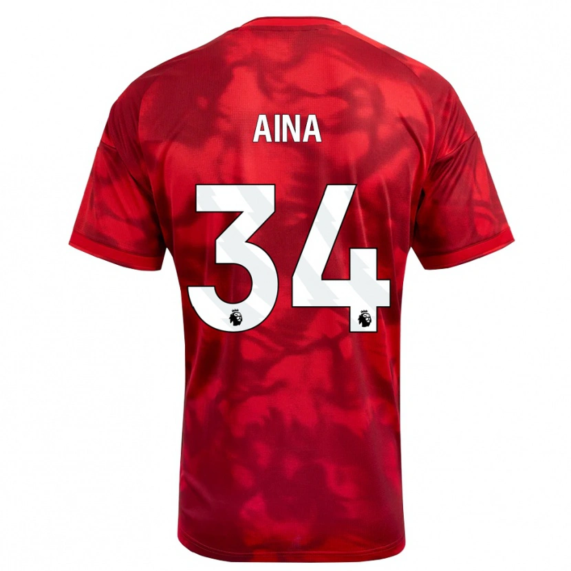 Danxen Kinder Ola Aina #34 Karmesin Weiß Heimtrikot Trikot 2026/27 T-Shirt Österreich