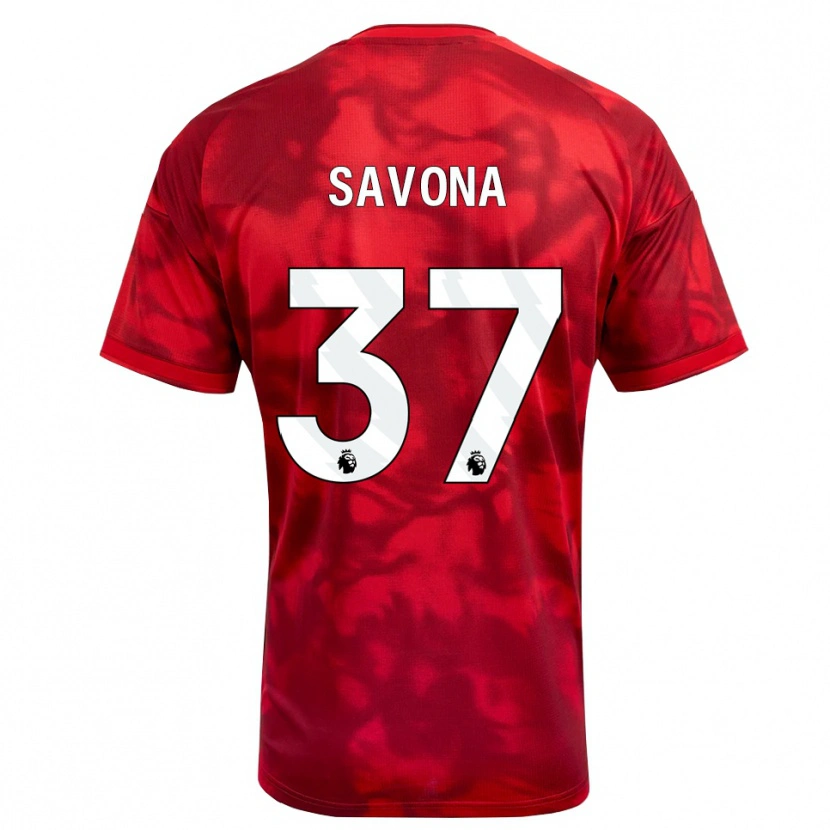 Danxen Kinder Nicolò Savona #37 Karmesin Weiß Heimtrikot Trikot 2026/27 T-Shirt Österreich