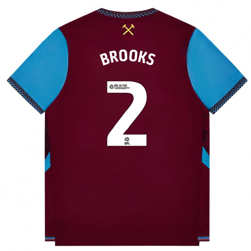 Danxen Kinder Connor Brooks #2 Burgund Kornblumenblau Heimtrikot Trikot 2026/27 T-Shirt Österreich