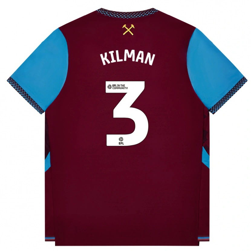 Danxen Kinder Maximilian Kilman #3 Burgund Kornblumenblau Heimtrikot Trikot 2026/27 T-Shirt Österreich