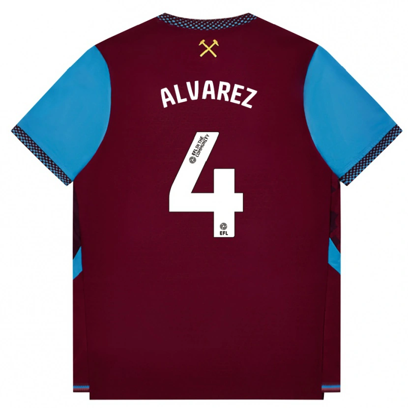 Danxen Kinder Edson Álvarez #4 Burgund Kornblumenblau Heimtrikot Trikot 2026/27 T-Shirt Österreich