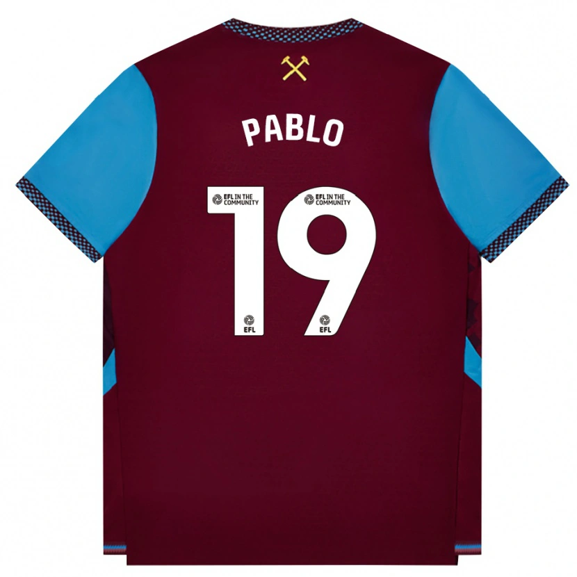 Danxen Kinder Pablo Felipe Pereira De Jesus #19 Burgund Kornblumenblau Heimtrikot Trikot 2026/27 T-Shirt Österreich