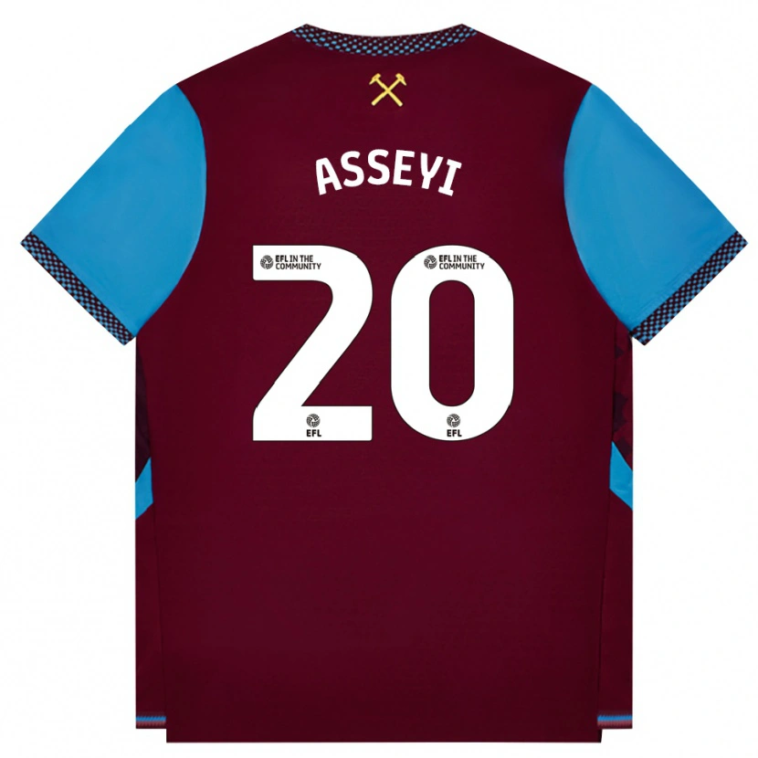 Danxen Kinder Viviane Asseyi #20 Burgund Kornblumenblau Heimtrikot Trikot 2026/27 T-Shirt Österreich