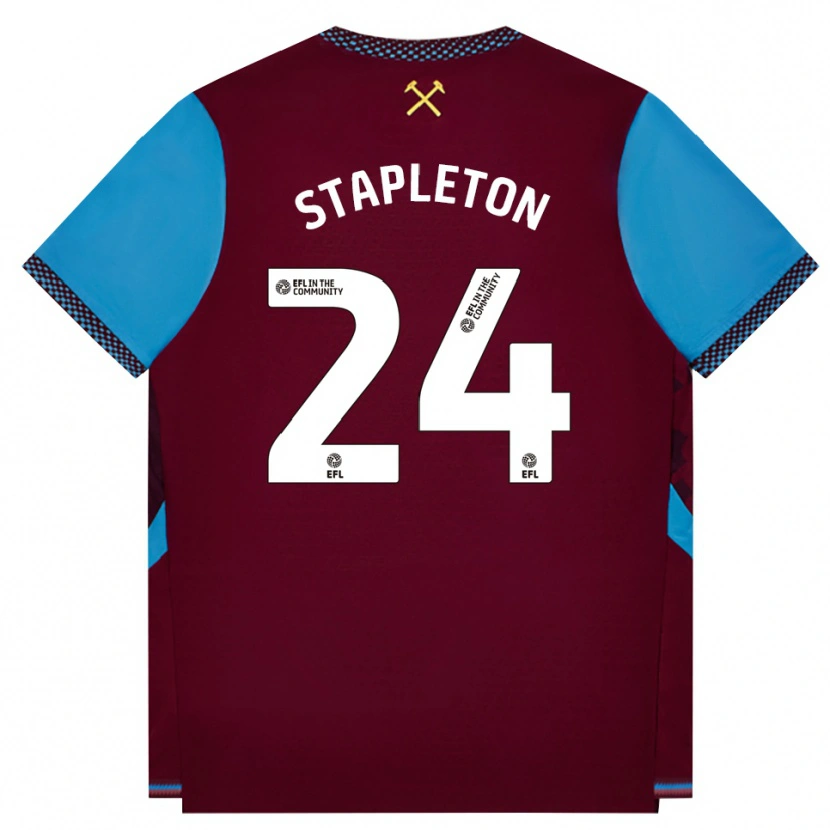 Danxen Kinder Jessie Stapleton #24 Burgund Kornblumenblau Heimtrikot Trikot 2026/27 T-Shirt Österreich