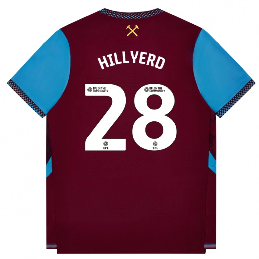 Danxen Kinder Sophie Hillyerd #28 Burgund Kornblumenblau Heimtrikot Trikot 2026/27 T-Shirt Österreich