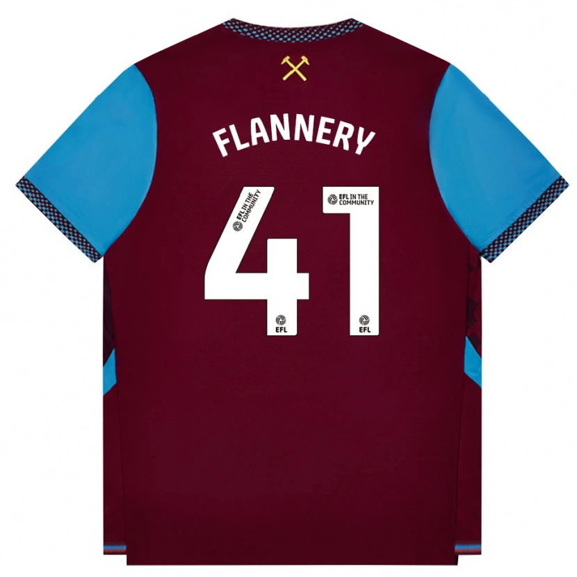Danxen Kinder Keira Flannery #41 Burgund Kornblumenblau Heimtrikot Trikot 2026/27 T-Shirt Österreich