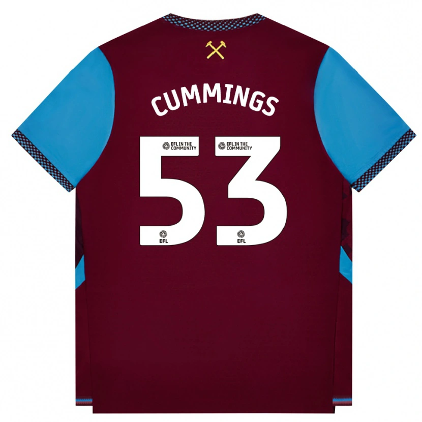 Danxen Kinder Daniel Cummings #53 Burgund Kornblumenblau Heimtrikot Trikot 2026/27 T-Shirt Österreich