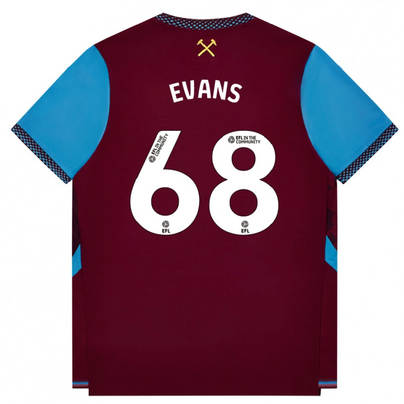 Danxen Kinder Isaac Evans #68 Burgund Kornblumenblau Heimtrikot Trikot 2026/27 T-Shirt Österreich