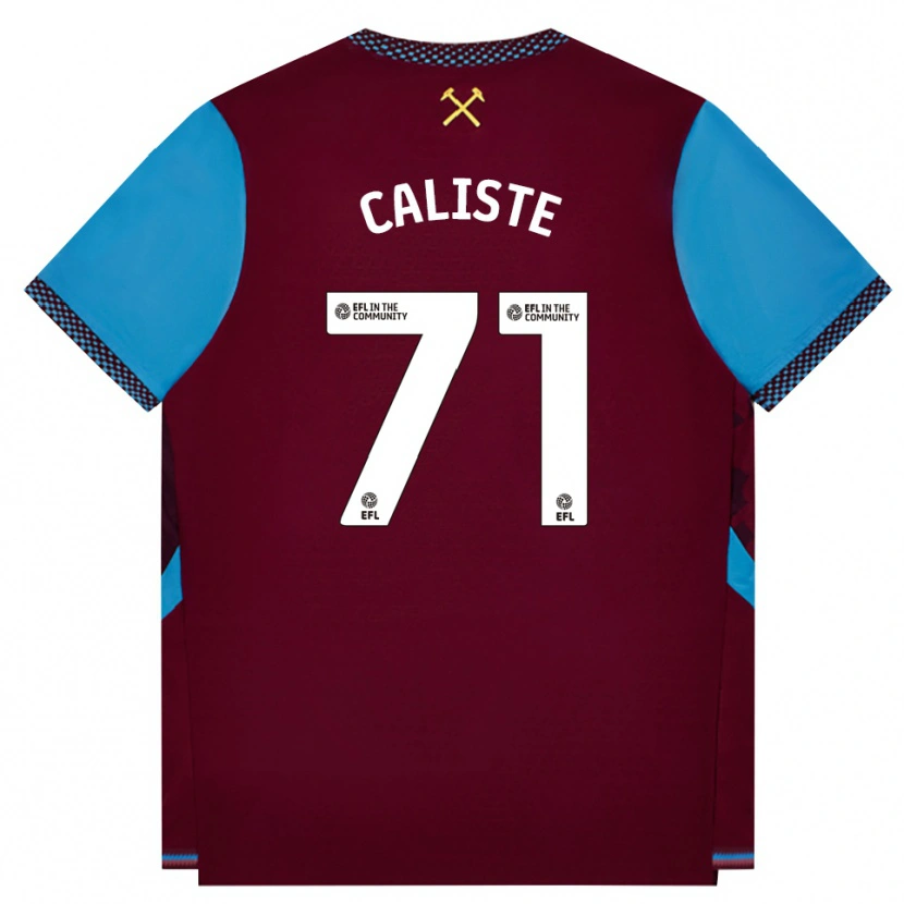Danxen Kinder Gabriel Caliste #71 Burgund Kornblumenblau Heimtrikot Trikot 2026/27 T-Shirt Österreich