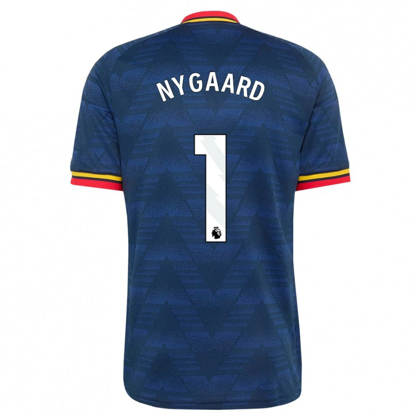Danxen Kinder Lucas Nygaard #1 Mitternachtsblau Gelb Rot Auswärtstrikot Trikot 2026/27 T-Shirt Österreich