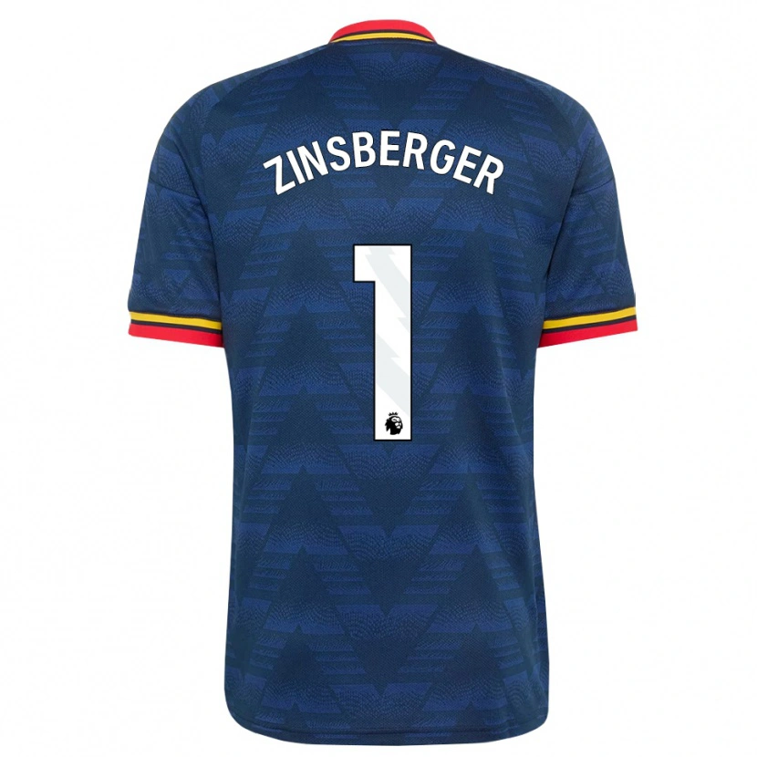 Danxen Kinder Manuela Zinsberger #1 Mitternachtsblau Gelb Rot Auswärtstrikot Trikot 2026/27 T-Shirt Österreich