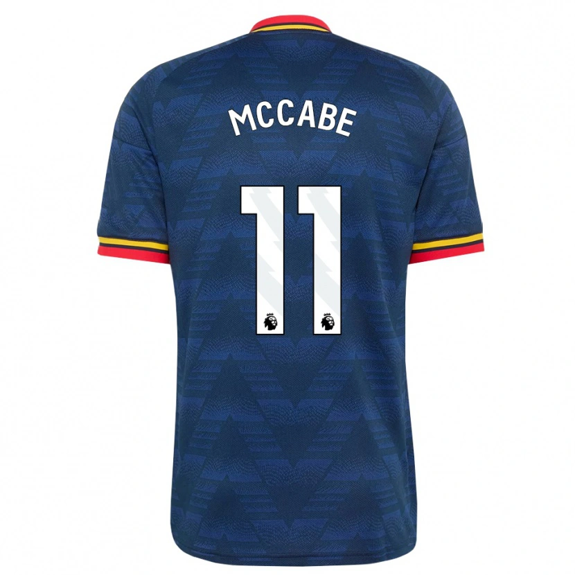 Danxen Kinder Katie Mccabe #11 Mitternachtsblau Gelb Rot Auswärtstrikot Trikot 2026/27 T-Shirt Österreich