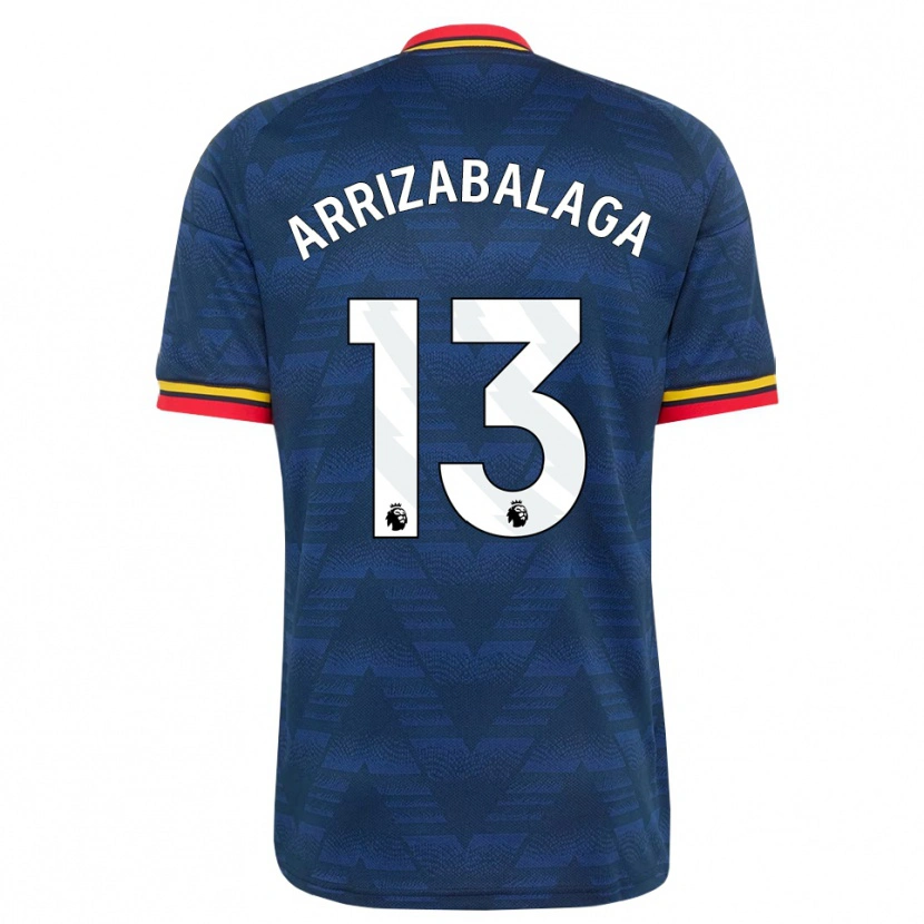 Danxen Kinder Kepa Arrizabalaga #13 Mitternachtsblau Gelb Rot Auswärtstrikot Trikot 2026/27 T-Shirt Österreich