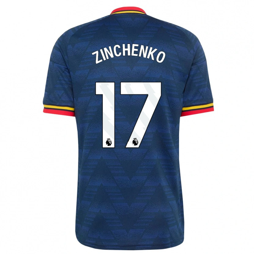 Danxen Kinder Oleksandr Zinchenko #17 Mitternachtsblau Gelb Rot Auswärtstrikot Trikot 2026/27 T-Shirt Österreich