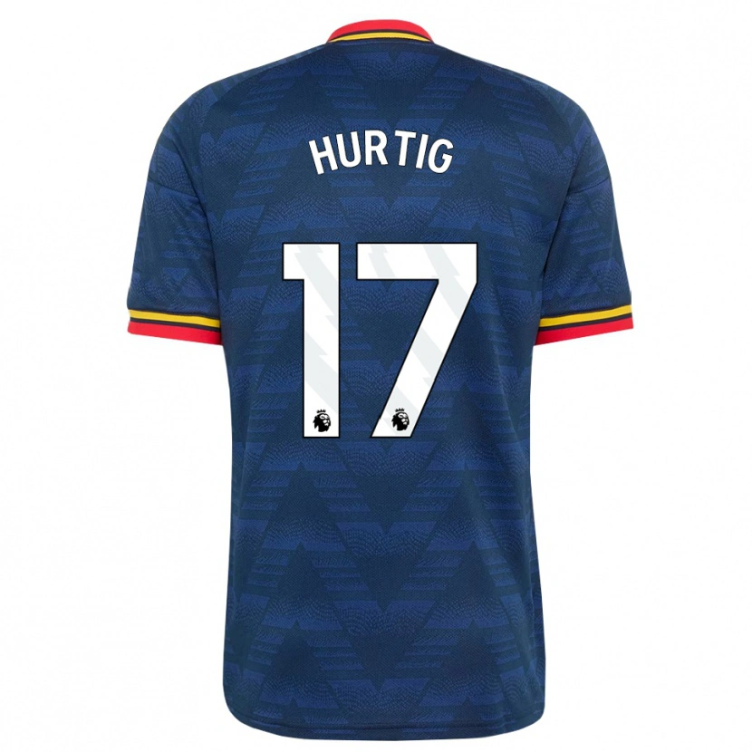 Danxen Kinder Lina Hurtig #17 Mitternachtsblau Gelb Rot Auswärtstrikot Trikot 2026/27 T-Shirt Österreich