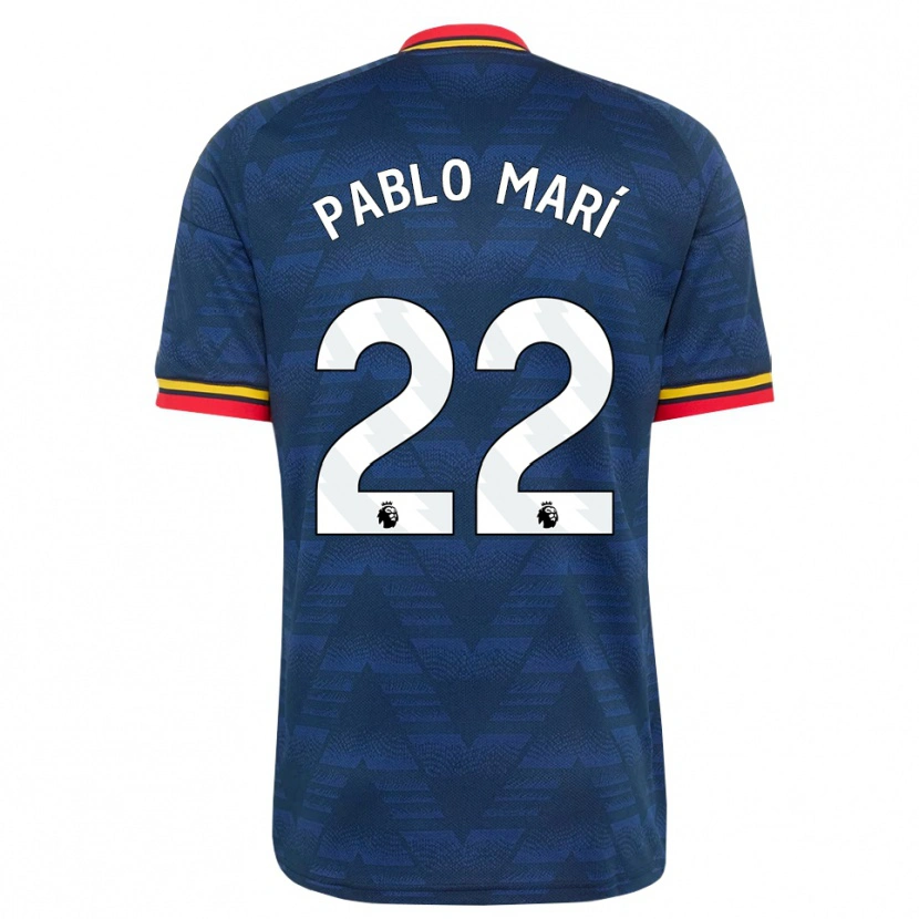 Danxen Kinder Pablo Mari #22 Mitternachtsblau Gelb Rot Auswärtstrikot Trikot 2026/27 T-Shirt Österreich