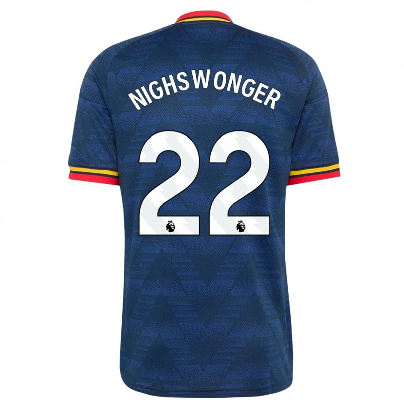 Danxen Kinder Jenna Nighswonger #22 Mitternachtsblau Gelb Rot Auswärtstrikot Trikot 2026/27 T-Shirt Österreich