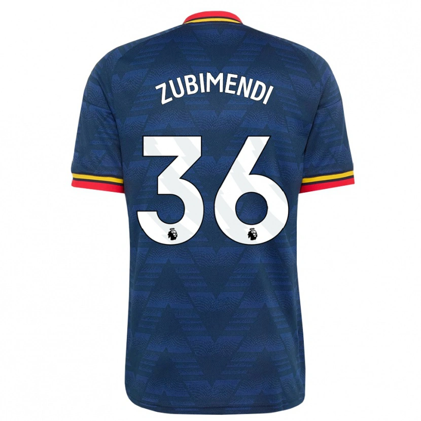 Danxen Kinder Martín Zubimendi #36 Mitternachtsblau Gelb Rot Auswärtstrikot Trikot 2026/27 T-Shirt Österreich