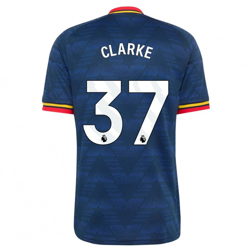 Danxen Kinder Brayden Clarke #37 Mitternachtsblau Gelb Rot Auswärtstrikot Trikot 2026/27 T-Shirt Österreich