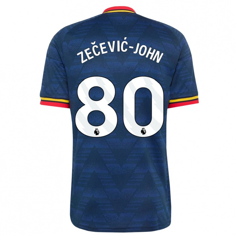 Danxen Kinder Louis Zečević-John #80 Mitternachtsblau Gelb Rot Auswärtstrikot Trikot 2026/27 T-Shirt Österreich