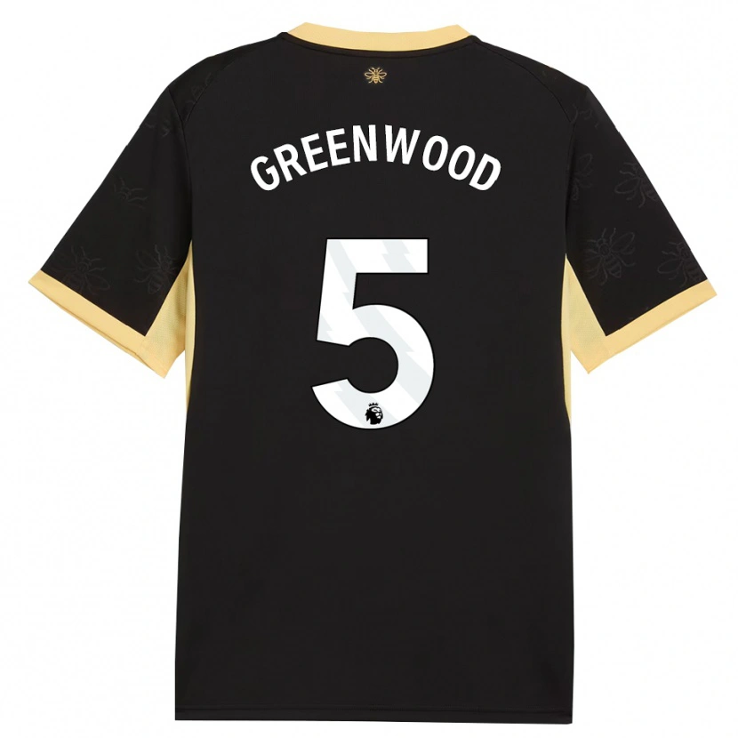 Danxen Kinder Alex Greenwood #5 Schwarz Gelb Auswärtstrikot Trikot 2026/27 T-Shirt Österreich
