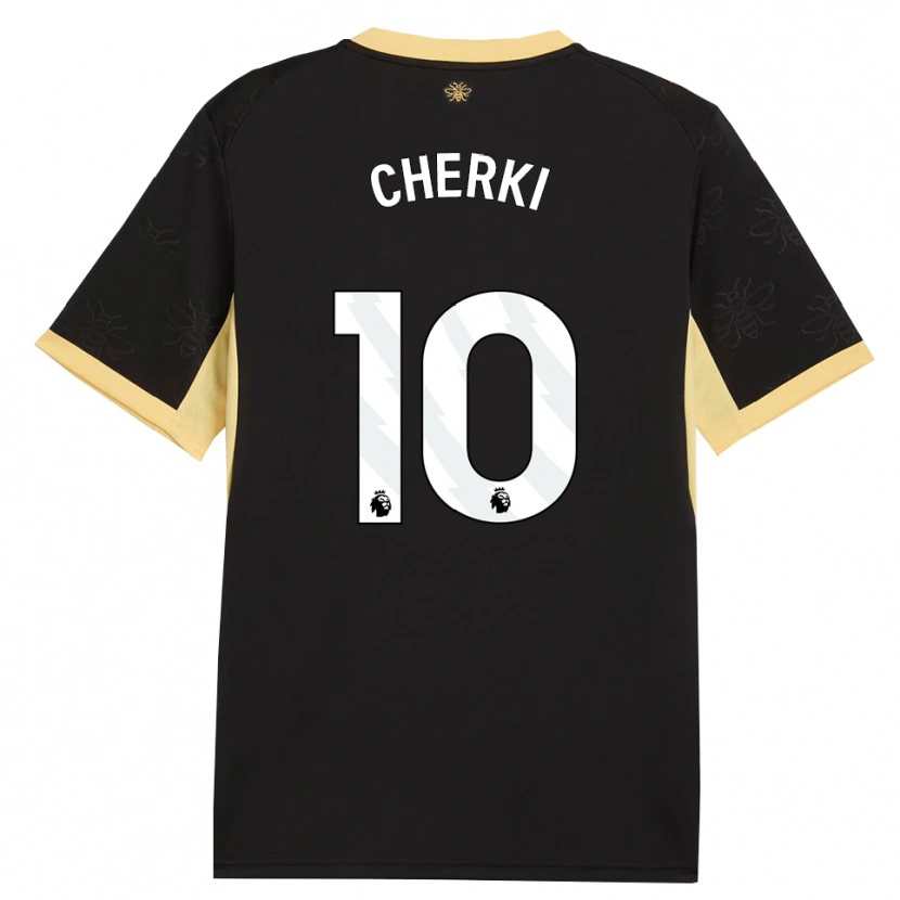 Danxen Kinder Rayan Cherki #10 Schwarz Gelb Auswärtstrikot Trikot 2026/27 T-Shirt Österreich