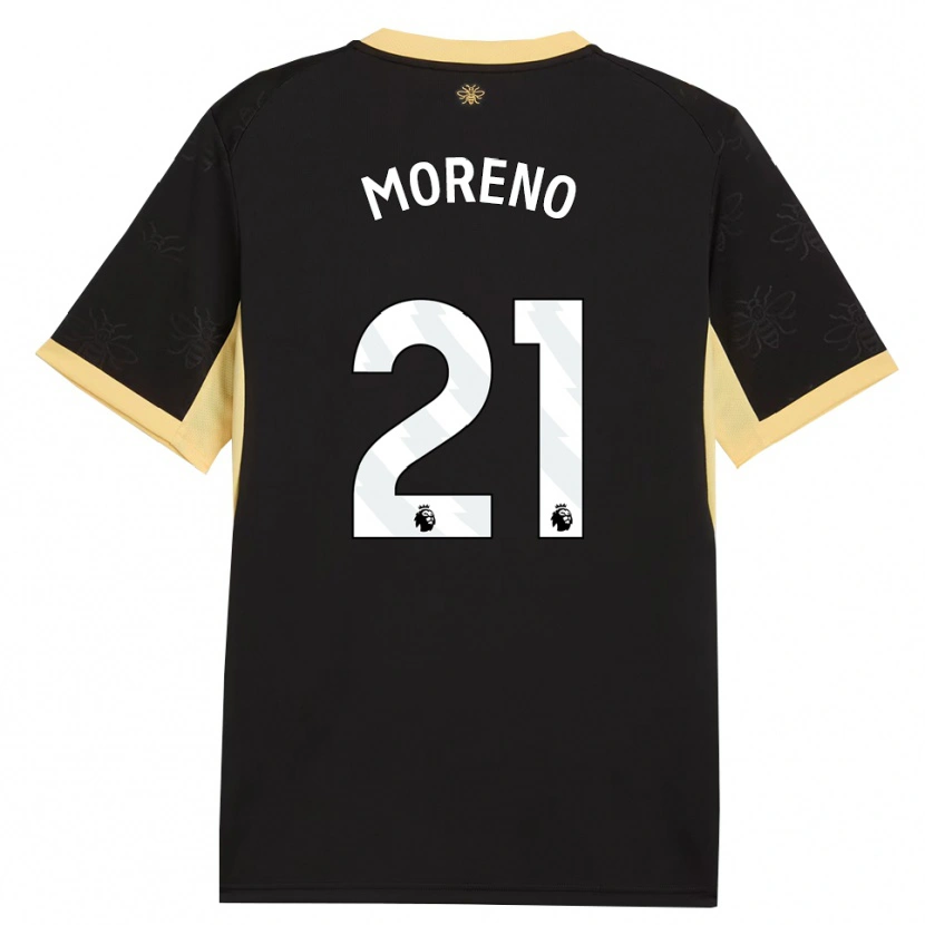 Danxen Kinder Marlos Moreno #21 Schwarz Gelb Auswärtstrikot Trikot 2026/27 T-Shirt Österreich