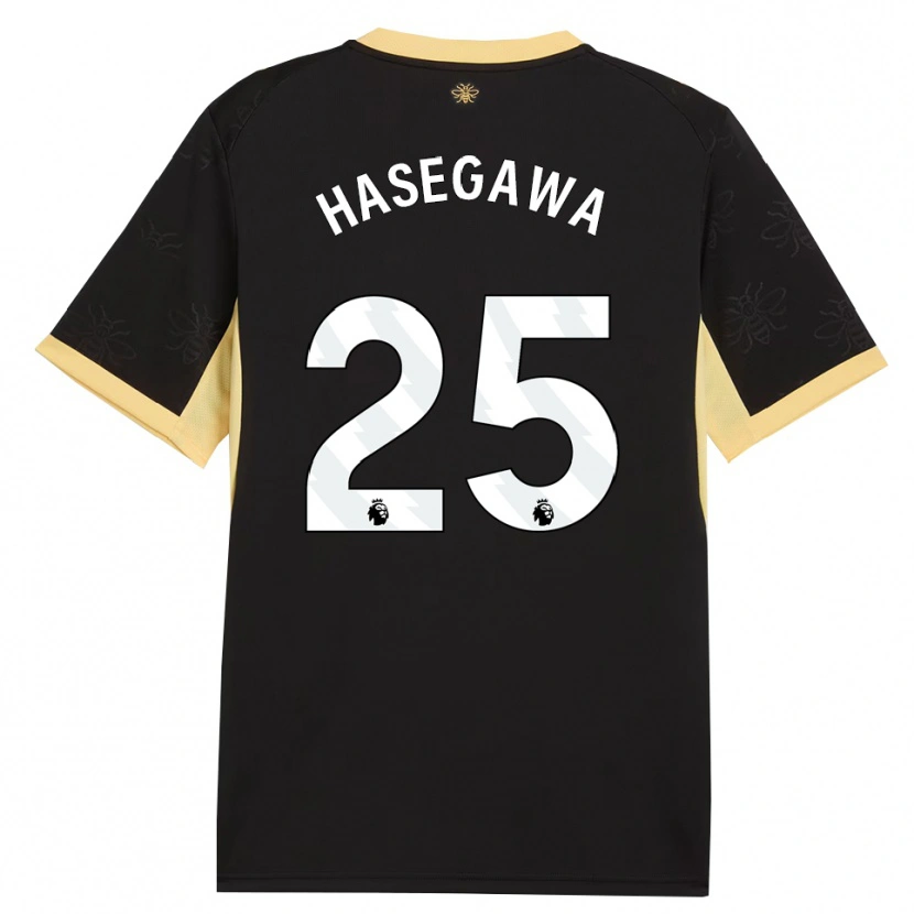 Danxen Kinder Yui Hasegawa #25 Schwarz Gelb Auswärtstrikot Trikot 2026/27 T-Shirt Österreich