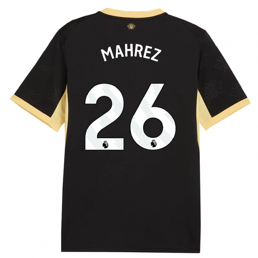 Danxen Kinder Riyad Mahrez #26 Schwarz Gelb Auswärtstrikot Trikot 2026/27 T-Shirt Österreich