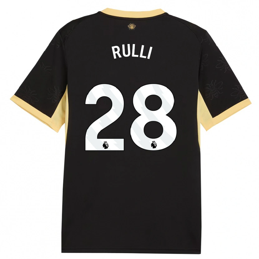 Danxen Kinder Gerónimo Rulli #28 Schwarz Gelb Auswärtstrikot Trikot 2026/27 T-Shirt Österreich