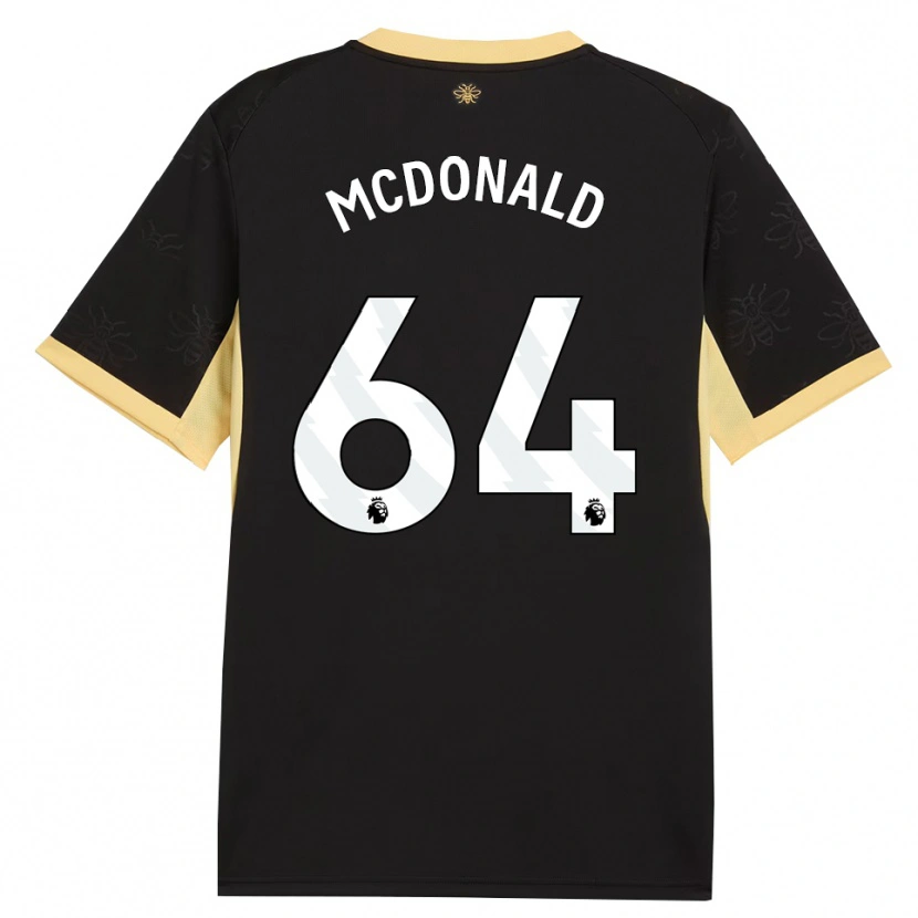 Danxen Kinder Rowan Mcdonald #64 Schwarz Gelb Auswärtstrikot Trikot 2026/27 T-Shirt Österreich