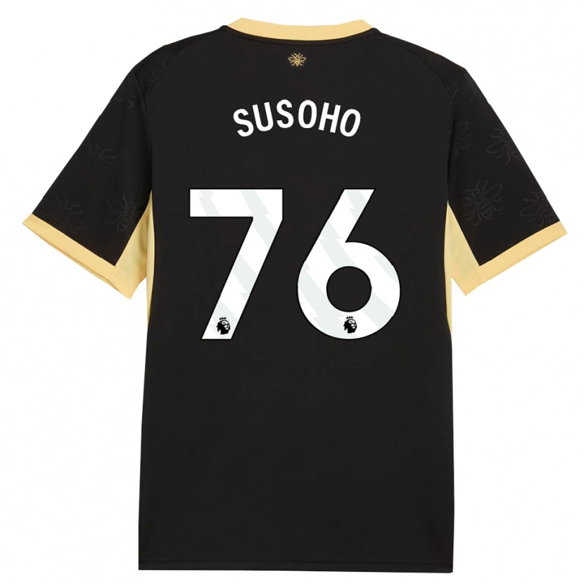 Danxen Kinder Mahamadou Susoho #76 Schwarz Gelb Auswärtstrikot Trikot 2026/27 T-Shirt Österreich