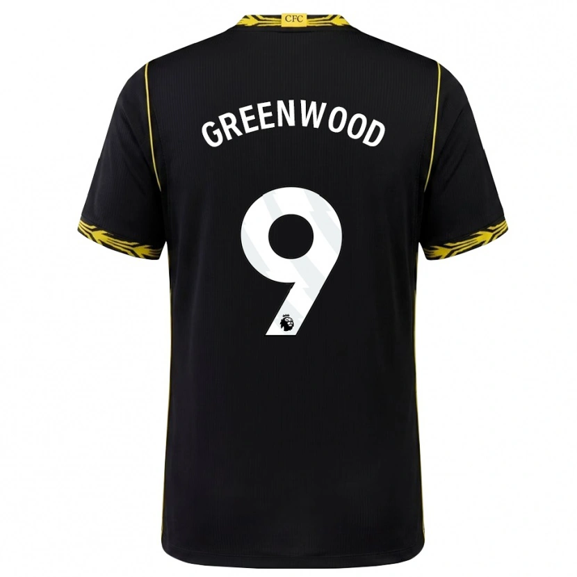 Danxen Kinder Jashayde Greenwood #9 Schwarz Gelb Auswärtstrikot Trikot 2026/27 T-Shirt Österreich