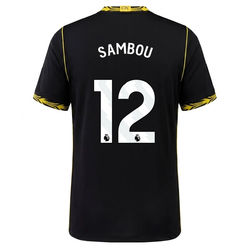 Danxen Kinder Gabriel Sambou #12 Schwarz Gelb Auswärtstrikot Trikot 2026/27 T-Shirt Österreich