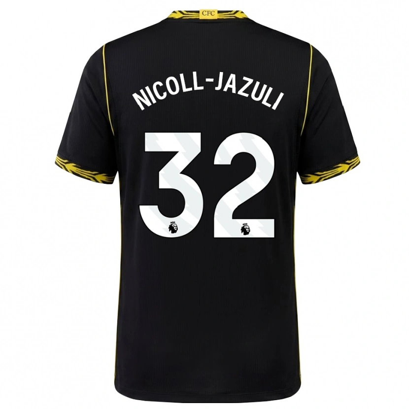 Danxen Kinder Mahdi Nicoll-Jazuli #32 Schwarz Gelb Auswärtstrikot Trikot 2026/27 T-Shirt Österreich