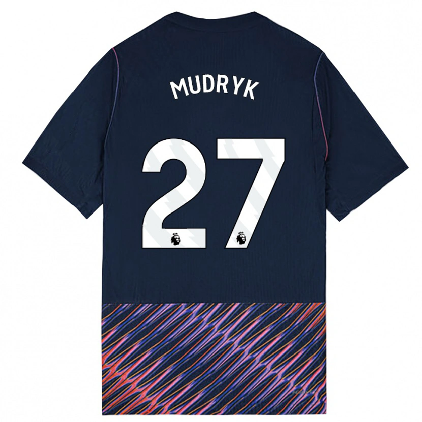 Danxen Kinder Mykhaylo Mudryk #27 Königlich Blau Weiß Auswärtstrikot Trikot 2026/27 T-Shirt Österreich