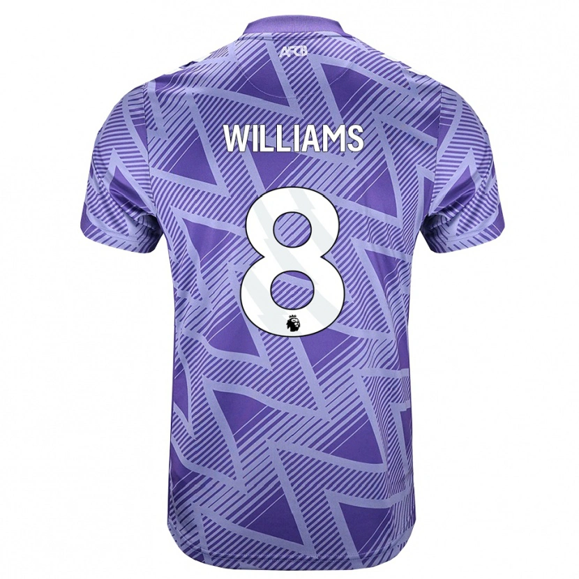 Danxen Kinder Phoebe Williams #8 Blassesviolett Rot Weiß Auswärtstrikot Trikot 2026/27 T-Shirt Österreich